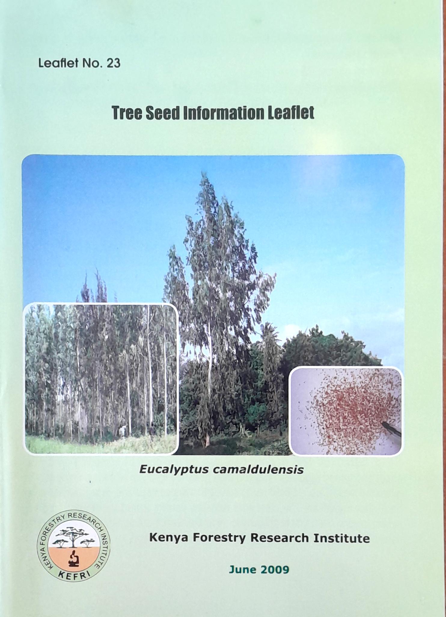 Eucalyptus camaldulensis tree seed information leaflet by KEFRI